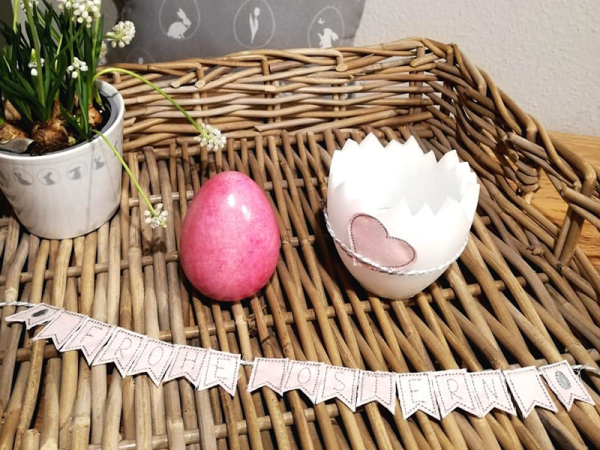 Mini Wimpelkette Frohe Ostern - ITH-Stickdatei